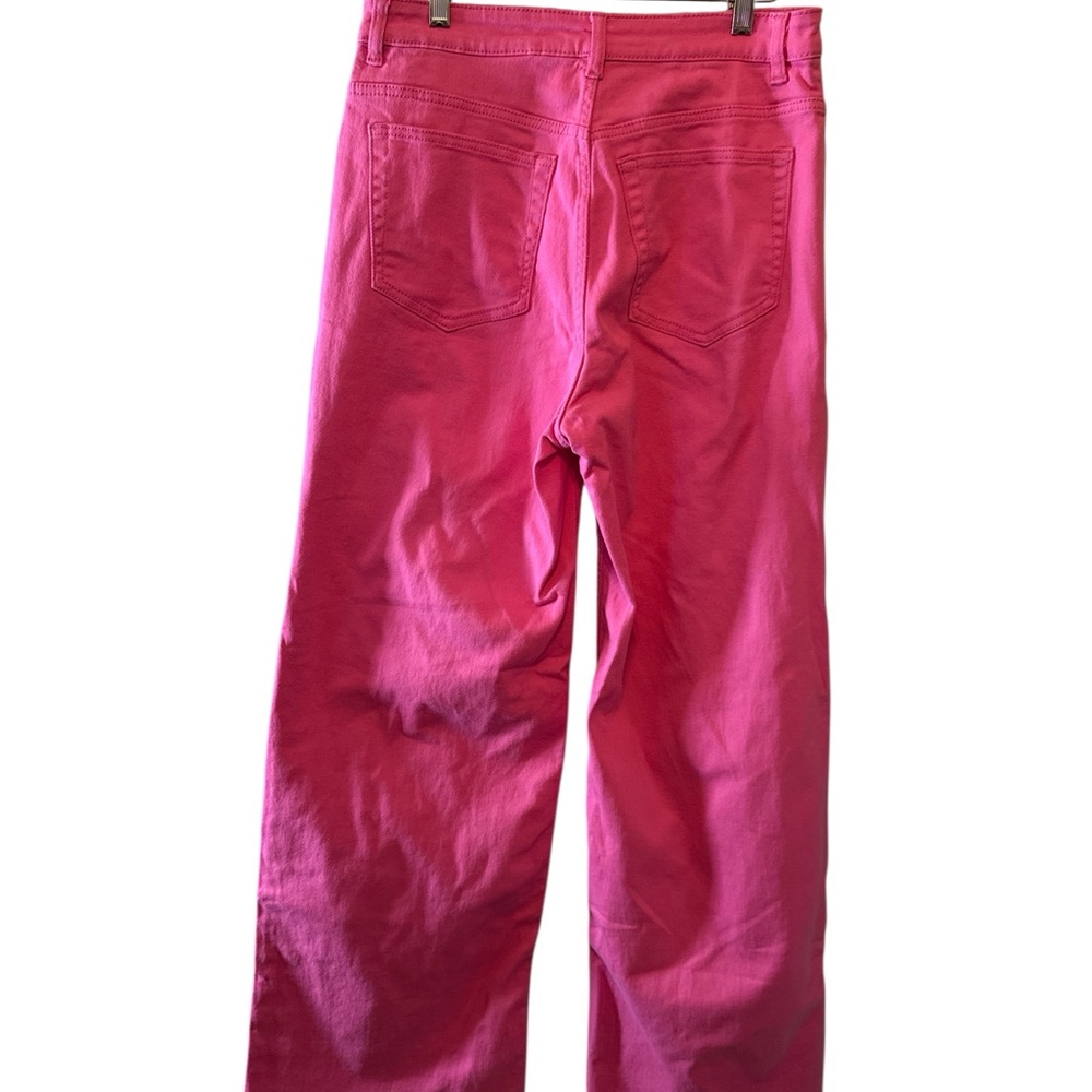 H&M Divided Pink Jean Pants Womens Sz 10 Wide Leg 5 Pocket Style